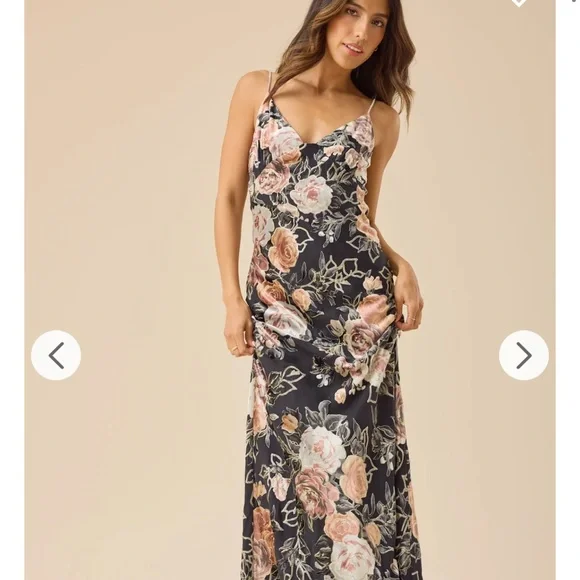 Altar'd State Black Floral Maxi Dress - Picture 1 of 8